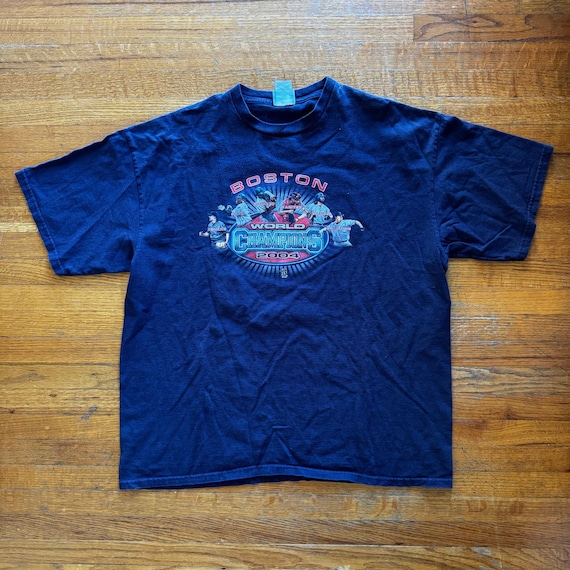 VTG Boston Red Sox 2004 World Series Champions T Shirt Men Navy