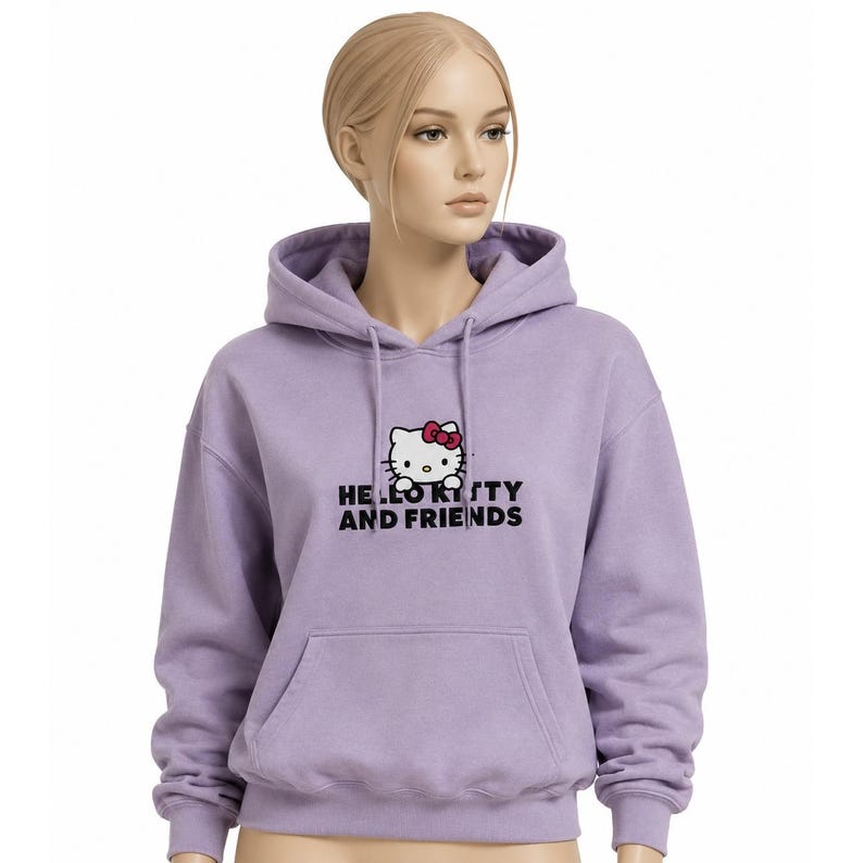 Sanrio Hello Kitty and Friends Mauve Bestickter Kapuzenpullover Medium Bild 1