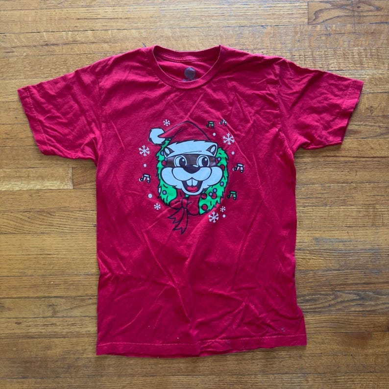Maglietta natalizia unisex Buc-ee's Christmas Beaver Graphic Tee, rossa, taglia M immagine 1