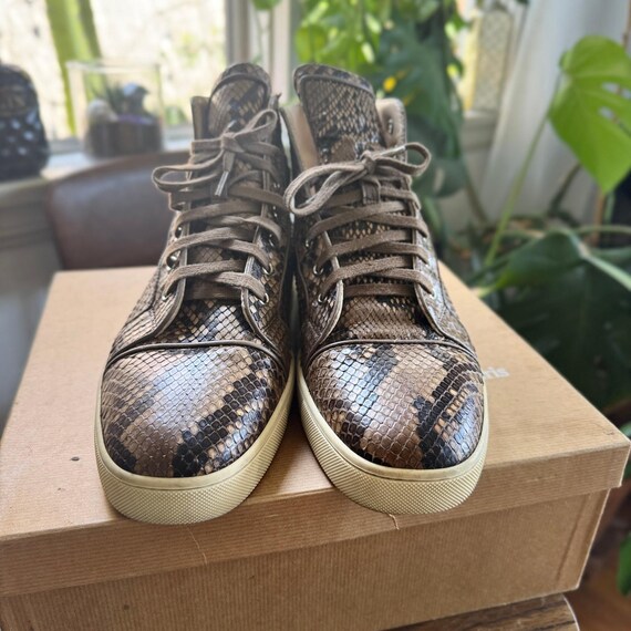 Christian Louboutin Python Snakeskin High Top Sneakers Men display picture 3