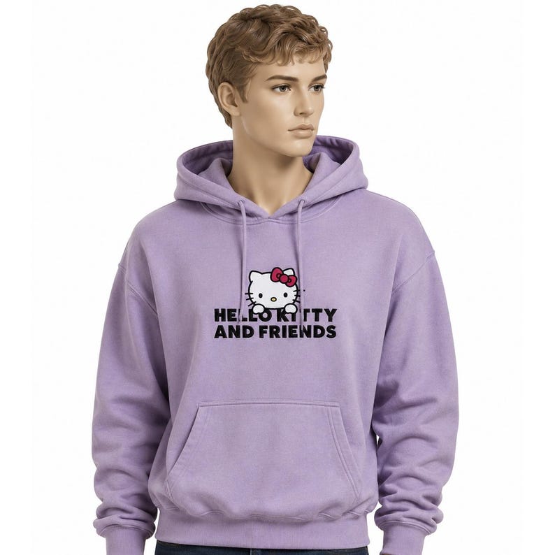 Sanrio Hello Kitty and Friends Mauve Bestickter Kapuzenpullover Medium Bild 2