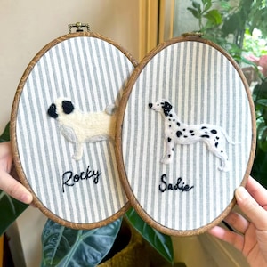 Handmade Needle Felt Hoop Art, Custom Dog Needle Felted Embroidery Hoop Wall Art, Nursery Wall Hanging, Pet Gift