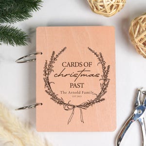Personalisierter Weihnachtskartenhalter, Karten der vergangenen Weihnachtszeit, Kartenbuch, Kartenandenken-Aufbewahrung, Erinnerungsbuch, Kartenhalter für Weihnachtskarten