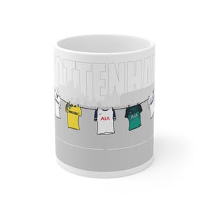 Mug, Tottenham Hotspur Retro Football Kits Coffee Cup, Soccer Fan Gift, Football Lover Kitchen Decor, White Ceramic Tea Mug, Sports