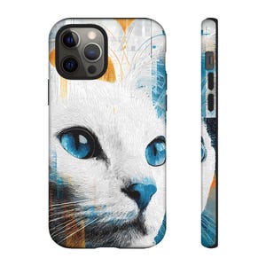 Artistic Cat Phone Case | Tough Cases, Stylish Phone Cover, Unique Cat Lover Gift Cover, Durable Protection  iPhone 16 15 14 13 12 Pro Max