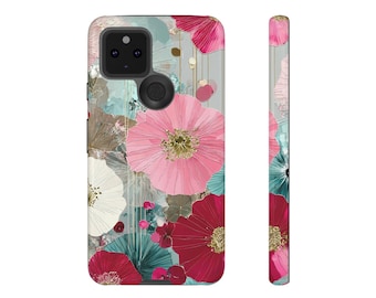 3D Floral Pixel Phone Case | Impact Resistant, Wireless Charging
