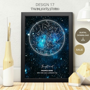 Custom Star Map Print, Night We Met Anniversary Gift, Night Sky Print, Star Map Poster, Wedding Gift, Constellation Print, Personalized