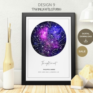Custom Star Map Print, Night We Met Anniversary Gift, Night Sky Print, Star Map Poster, Wedding Gift, Constellation Print, Personalized