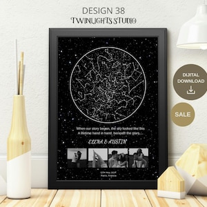 Custom Star Map Print, Night We Met Anniversary Gift, Night Sky Print, Star Map Poster, Wedding Gift, Constellation Print, Personalized