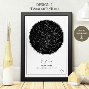 Custom Star Map Print, Night We Met Anniversary Gift, Night Sky Print, Star Map Poster, Wedding Gift, Constellation Print, Personalized