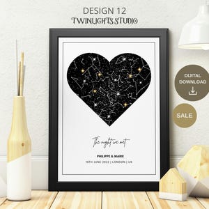 Custom Star Map Print, Night We Met Anniversary Gift, Night Sky Print, Star Map Poster, Wedding Gift, Constellation Print, Personalized