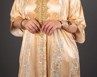Moroccan kaftan for Women, Handmade, Resort Wear, Beach, Oriental Dress, Bohemian, Loungewear