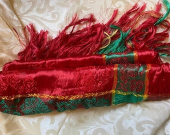 Pañuelo rojo amazigh bereber Sabniya Tasbenet, pañuelo marroquí para boda, pañuelo tradicional tuareg de 80 cm, regalo
