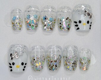 Sparkle Kitty Press-On Nails