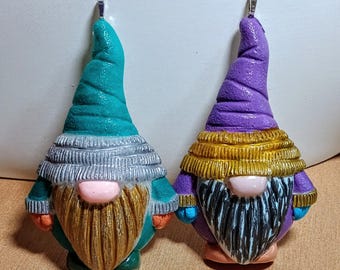 Hand-Painted Christmas Gnome Ornaments– Resin Holiday Decor