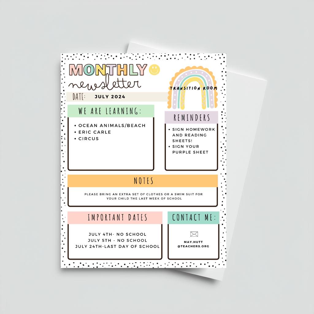 Customizable Pastel Boho Teacher Newsletter Pack (52 pages)