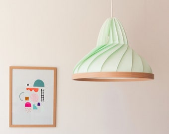 NEW: paper and wood lamp Wave pastel green