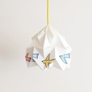 Origami Bird Pendant Light, Handmade Paper Animal Lamp