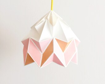 origami lampshade Moth handprinted limited edition nude colors