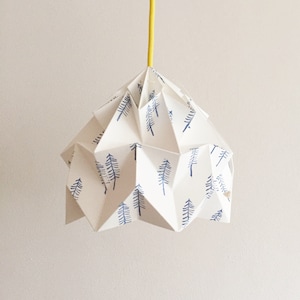 origami lamp shade Moth hand printed limited edition with pine trees forest