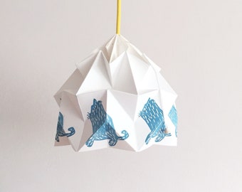 Quirky cat lamp, Animal lamp, Pendant Light, Pendant lamp, Pendant shade, Origami lamp Moth with cats