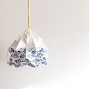 origami lamp shade Moth hand printed limited edition with ginkgo leaves