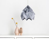 origami paper lampshade Moth grey