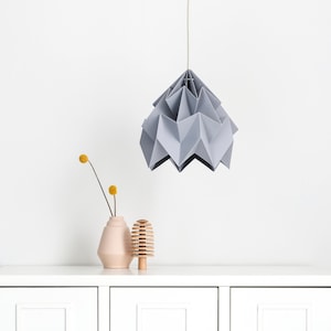 origami paper lampshade Moth grey