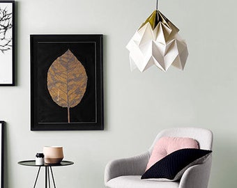 XL Moth origami lampshade gradient gold