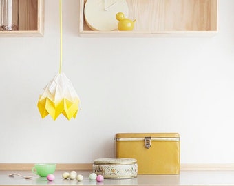 Moth origami lampshade gradient yellow