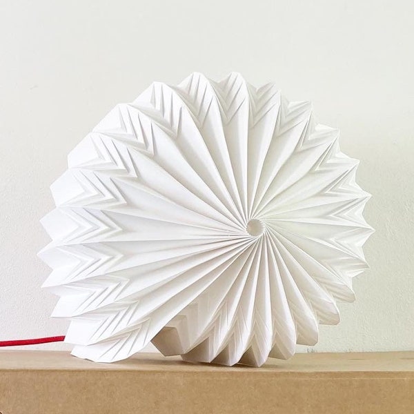 Paper nautilus lampshade, Paper hanging lamp, Statement light fixture, Natural organic origami lampshade