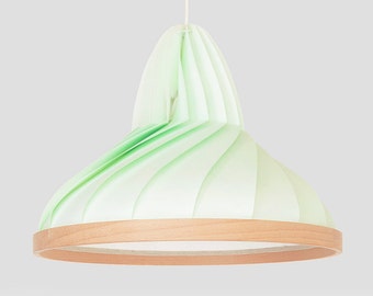 NEW: paper and wood lamp Wave pastel green