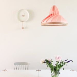 NEW: paper and wood lamp Wave pastel pink image 2