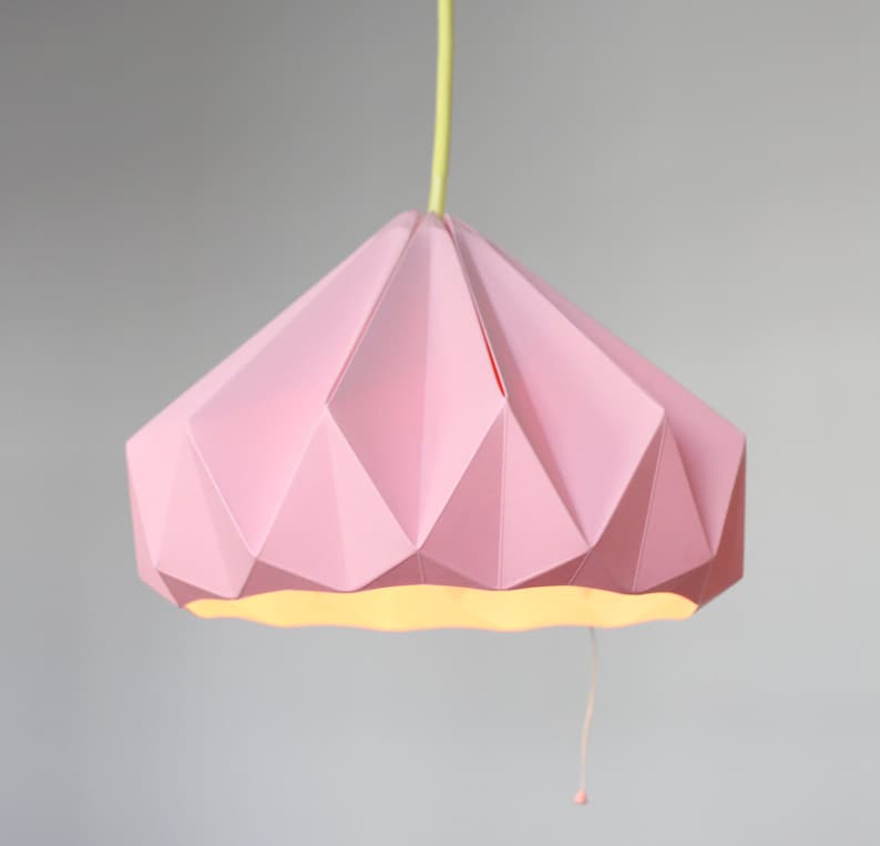 paper origami lampshade Chestnut pink image 1