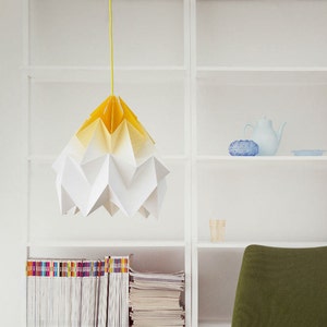 XL Moth origami lamp gradient yellow image 2