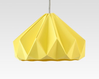 paper origami lamp Chestnut Autumn Yellow. Pendant lighting for bedroom or living room.