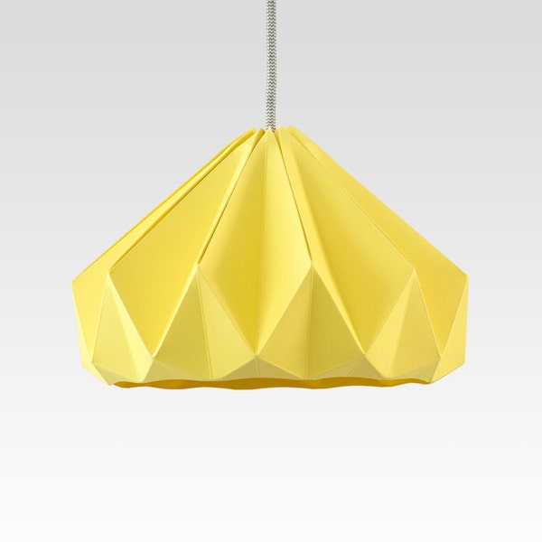 paper origami lamp Chestnut Autumn Yellow. Pendant lighting for bedroom, living room or nursery.