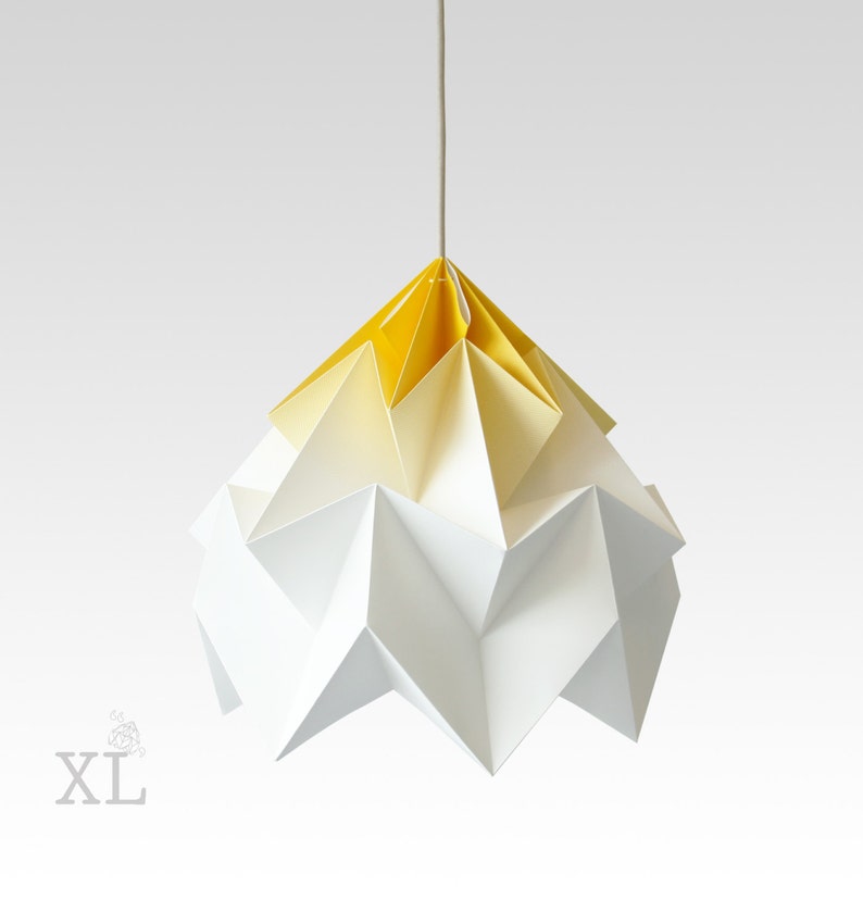 XL Moth origami lamp gradient yellow image 1