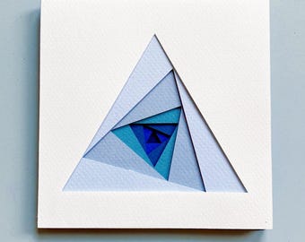 Layered Triangle Study – Geometric Digital Wall Art | Minimal Paper-Inspired Design