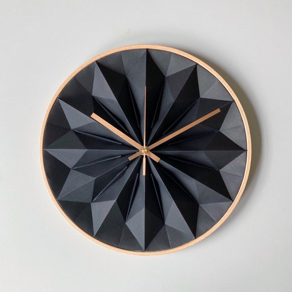 NEW: wooden origami wall clock