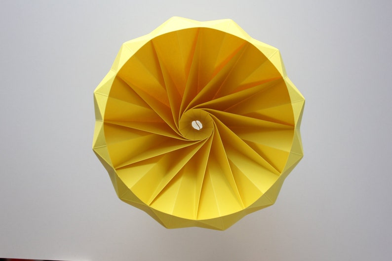 paper origami lamp Chestnut Autumn Yellow. Pendant lighting for bedroom, living room or nursery. image 3