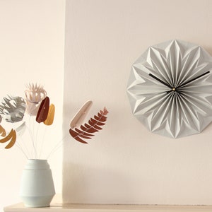 Paper origami clock, soft grey image 2