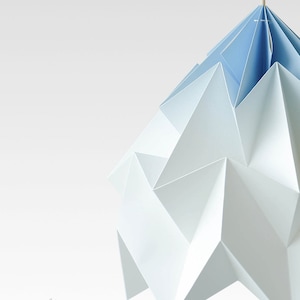 XL Moth origami lampshade gradient blue