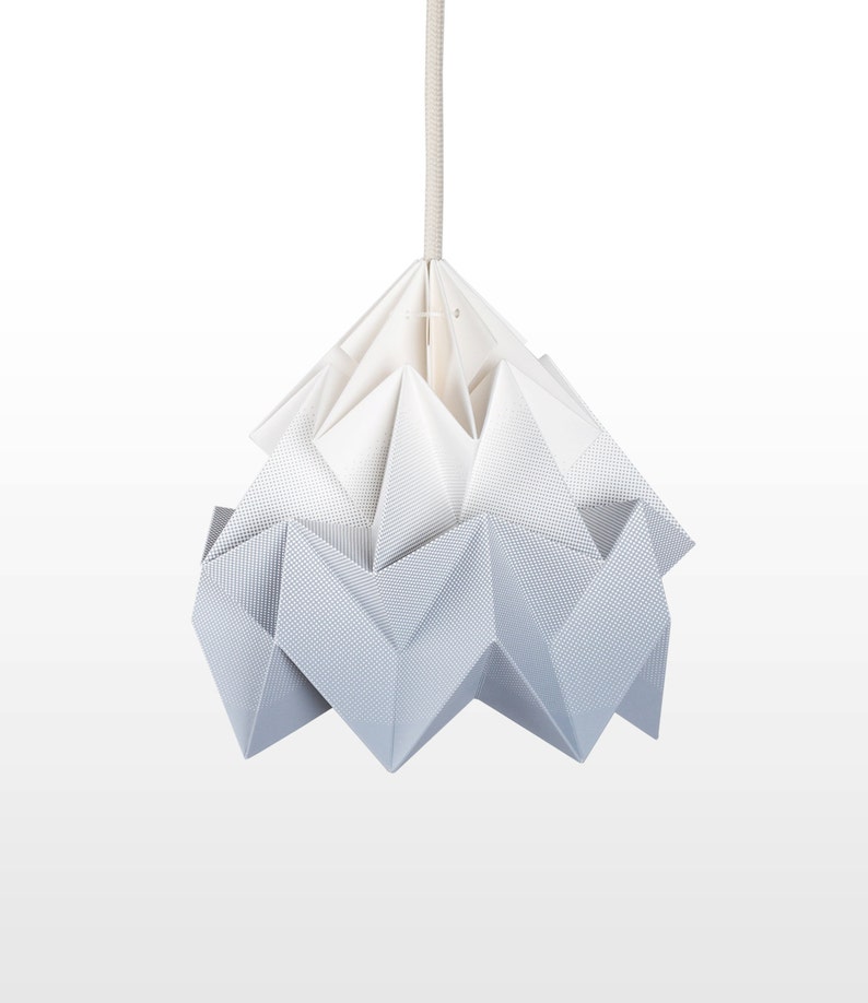 Moth origami lampshade gradient grey image 1