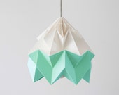 Moth origami lampshade Mint green and white