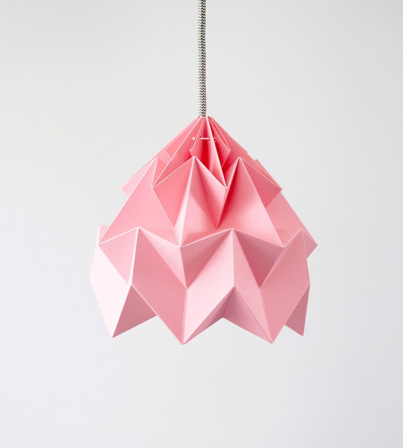 Pendant Light, Pendant lamp, Pendant shade, Origami lamp Moth pink image 1