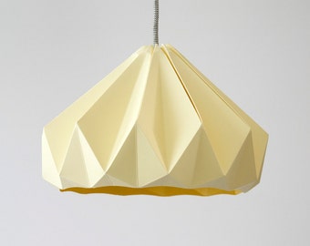 Chestnut paper origami lampshade Canary Yellow