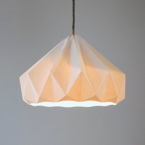 Chestnut paper origami lampshade white image 2