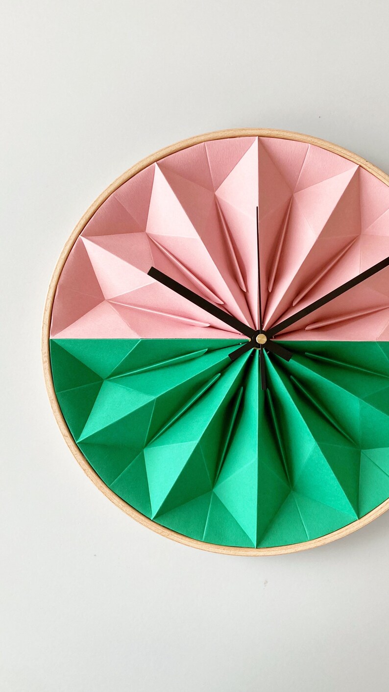 Wooden Origami Wall Clock - Etsy