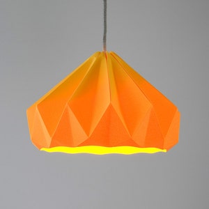 Chestnut origami hanging paper lamp shade / pendant light Gold Yellow image 3